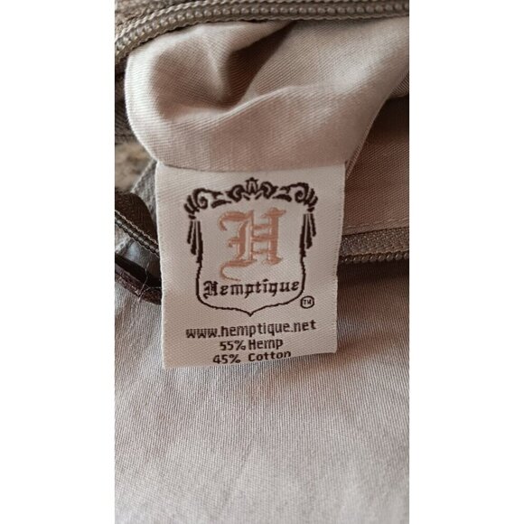 Hemptique Handbag Purse Hemp Canvas Satchel Crossbody Organic BOHO Approx 14" - Picture 7 of 14